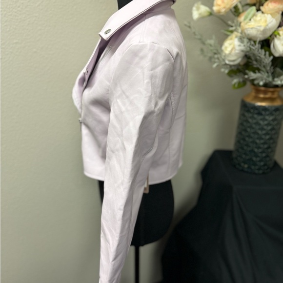 NWT Ci Sono by Cavallini Lavender Faux Leather Moto Jacket – Size Small - Picture 2 of 8